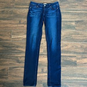 Paige Peg Skinny Dark Wash Long Length